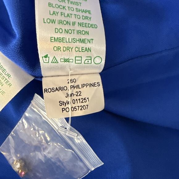 Lilly Pulitzer Brandi Cobalt Blue Metallic Shift Dress Size 8 Embroidered Beaded - Picture 9 of 9